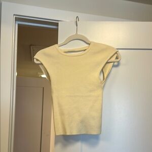 Princess Polly butter yellow back cut-out sweater top